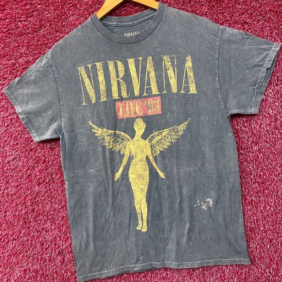 Nirvana In Utero Album Angel Art Grunge Band Tour Tee Medium - Picture 3 of 5